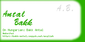 antal bakk business card